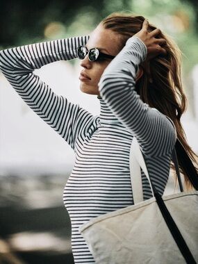 Frankie’s Bikinis Tucker Knit Sweater in Montauk Stripe